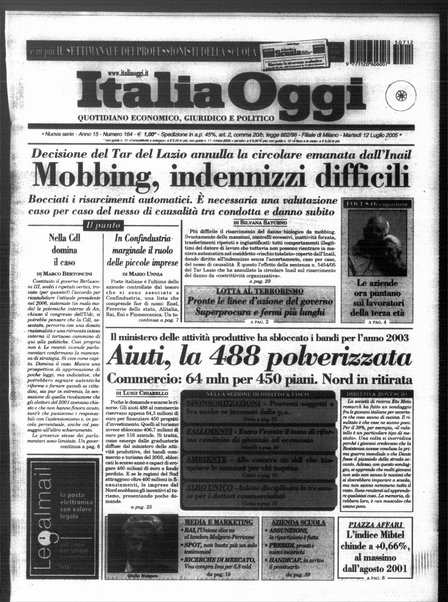 Italia oggi : quotidiano di economia finanza e politica